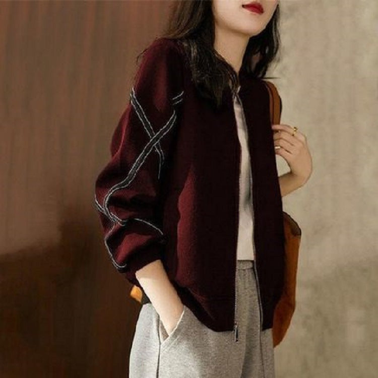 Retro Fashion All-match Loose Jacket Baseball Uniform Top
