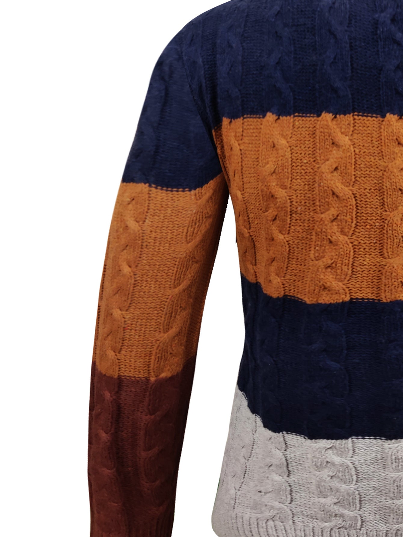 New Men's Color Contrast Knitwear Casual Long Sleeve