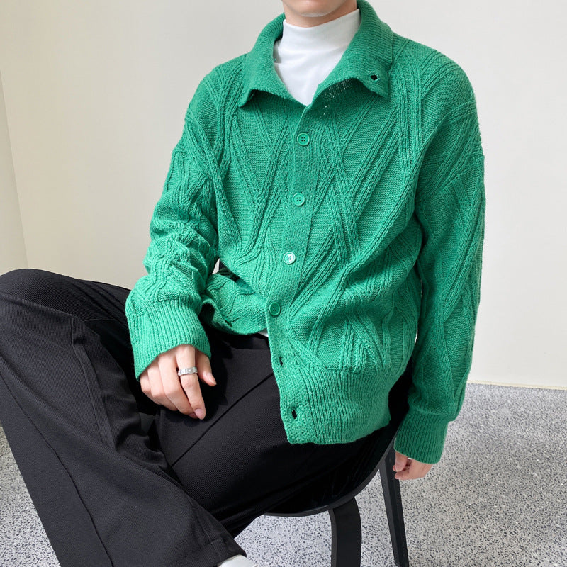 Knitted Cardigan Men's Youth Retro Sweater
