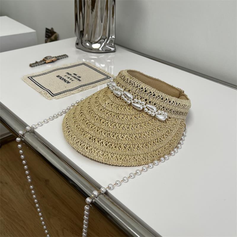 Handmade Pearl Chain Topless Hat Crossbody Outdoor