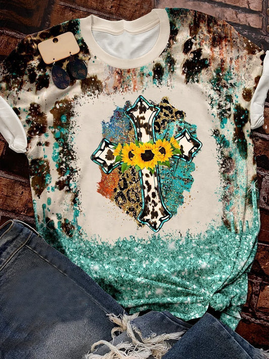 Casual 3D Printed T-Shirt Round Neck Short Sleeves