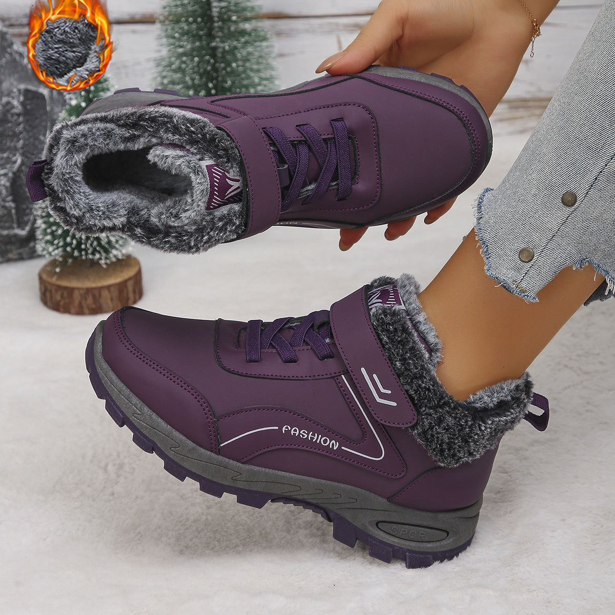 Womens Fleece-Lined Insulated Snow Boots For Cold Weather And Outdoor Use