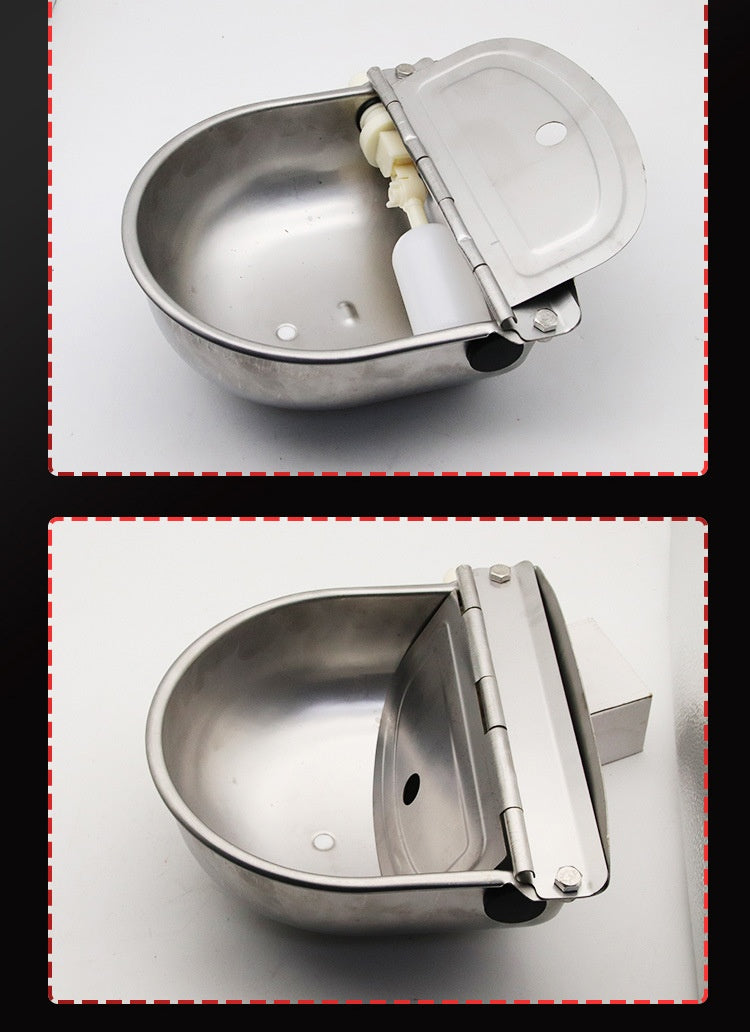 Stainless Steel Drinking Bowl With Cow Sink