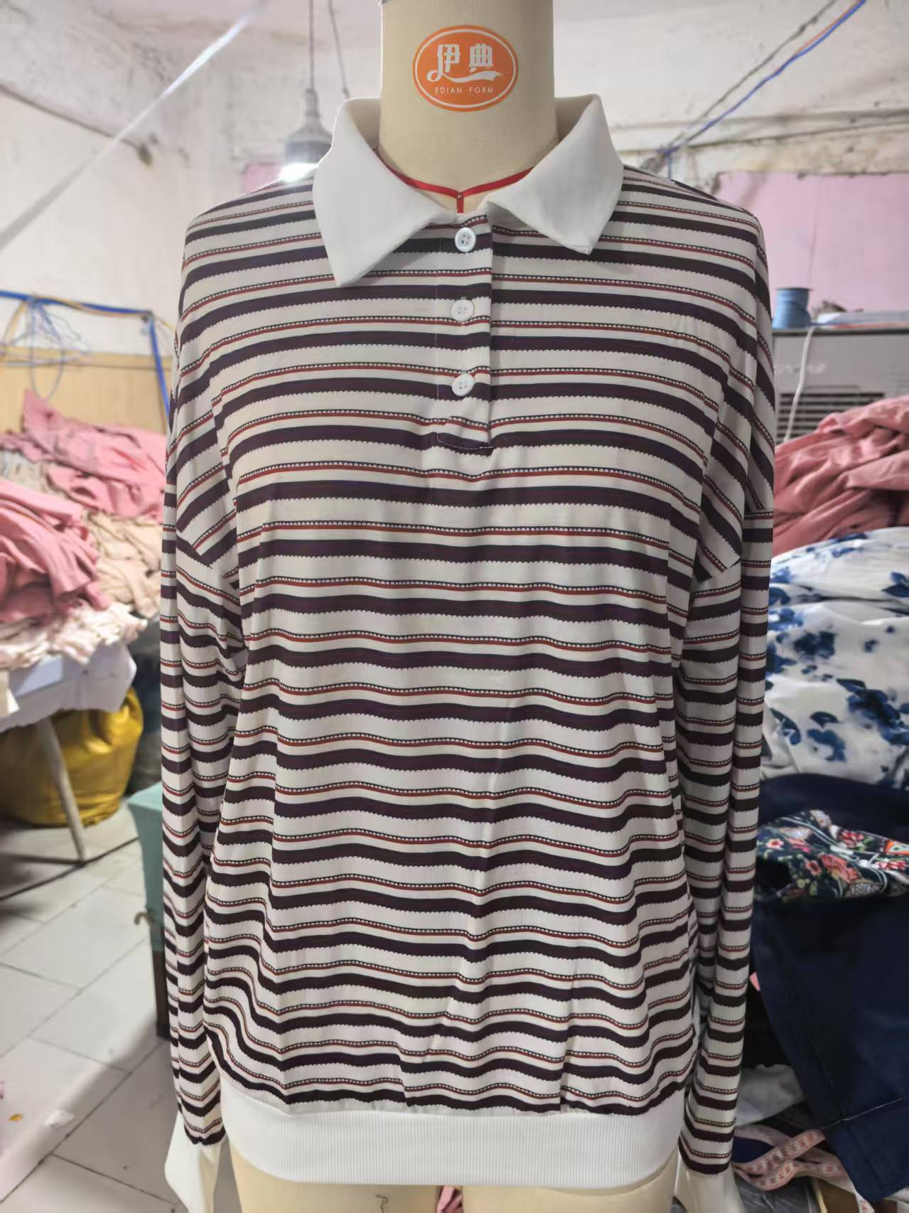 POIO Collar Loose Casual Long Sleeves Sweater Top