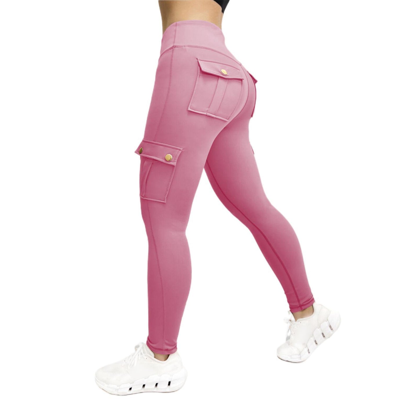 Pocket Fitness Pants Women Stretch Tight Sexy Sports Pants High Waist Quick-Drying Running Fitness Hip Trousers