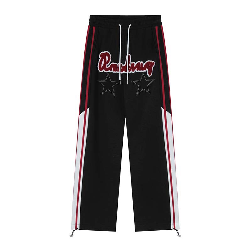 American Retro Original Letter Flocked Casual Pants