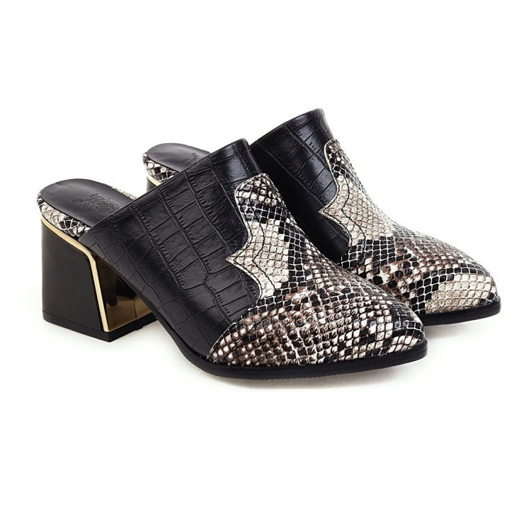 Foreign Trade New Style European And American Splicing Western Muller Slippers Plus Size