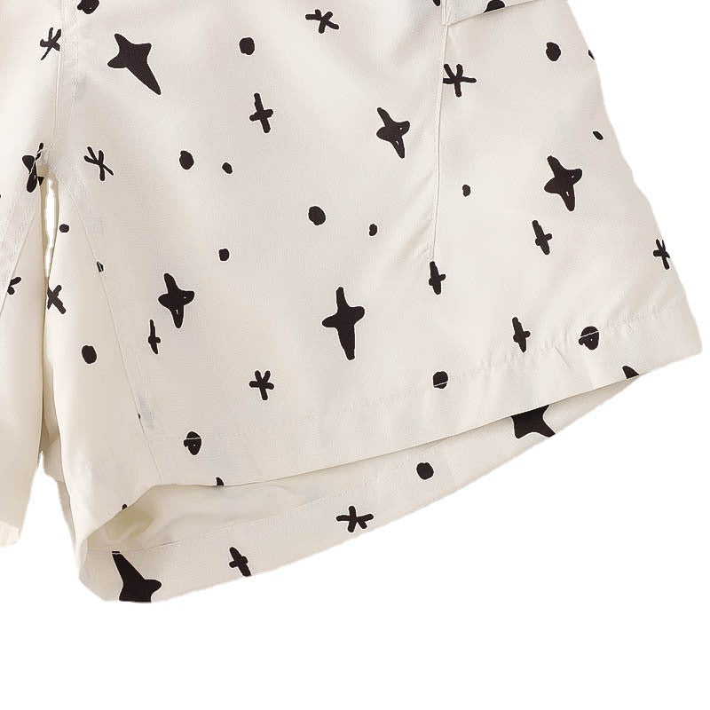 Black And White Stars Loose Casual A-line Shorts