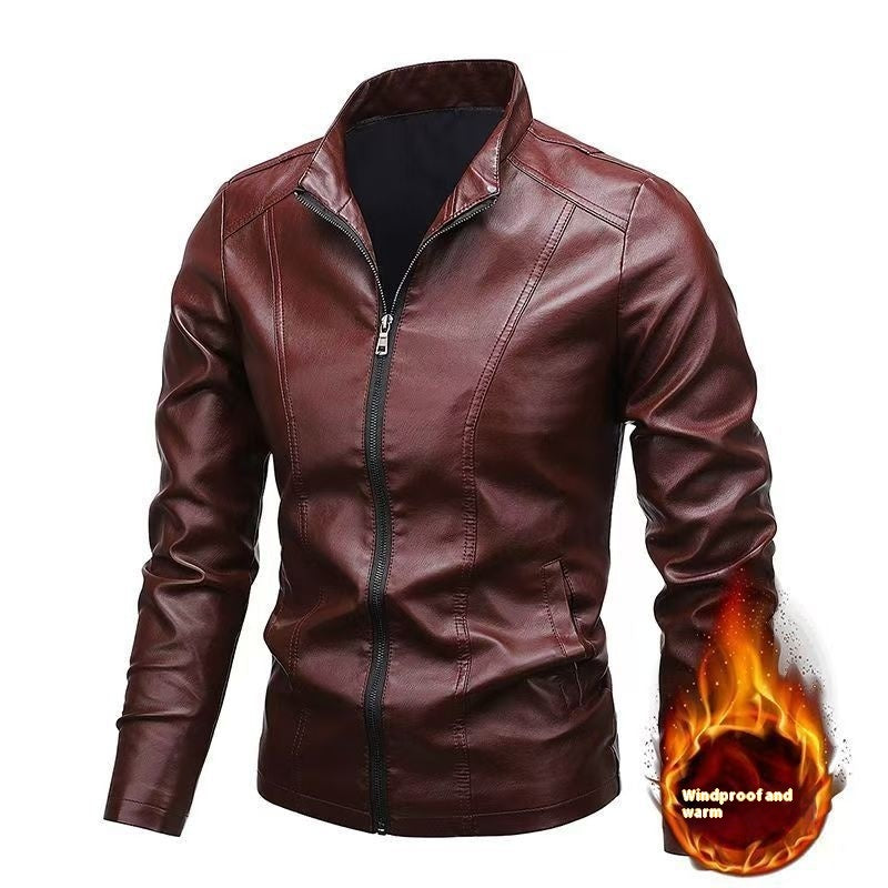 Slank og trendy herrelæderjakke/frakke