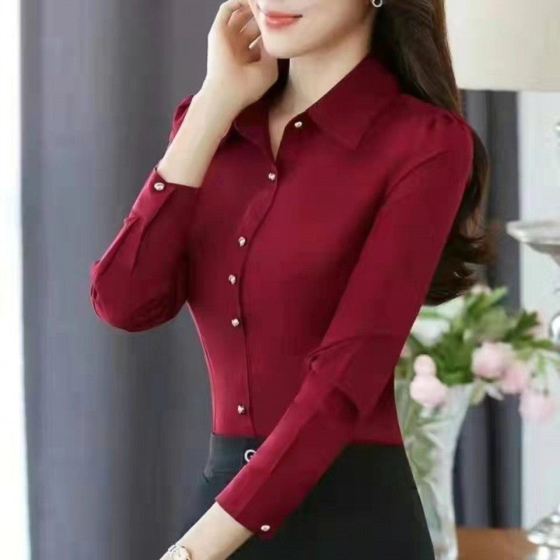 Three-quarter Sleeve Slimming Shirt Women's Long Sleeve Plus Size