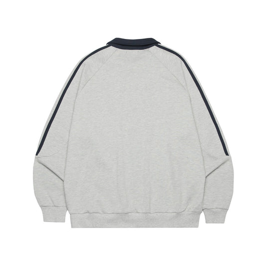 Contrast Color Lapels Three Bars Loose Sweater Spring And Autumn Men's