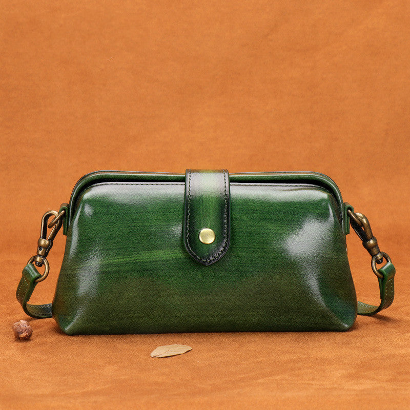 New First Layer Cowhide Hand Niche Shoulder Messenger Bag