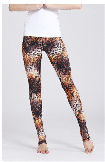 Leopard Print Yoga Pants Slim-Fit Hip Tights