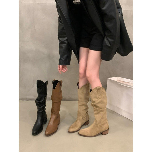 Pointed-toe Western Denim Boots Children