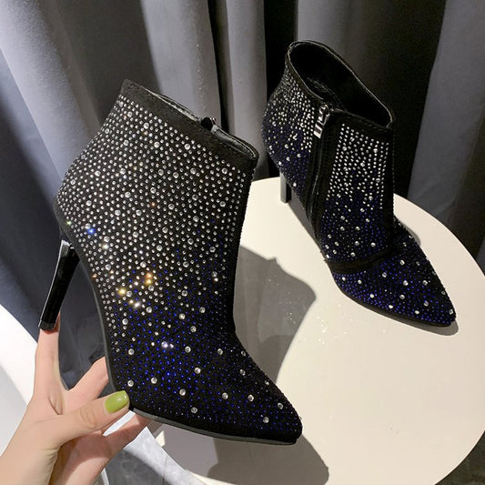 Women's Thin Fashion Pointed Hot Drilling High Heels