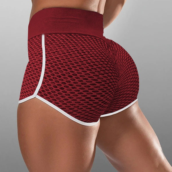 Jacquard high-waist hip-wrapped running shorts