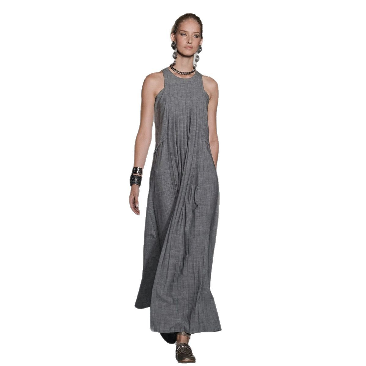 Elegant Vintage Sleeveless Suit Dress