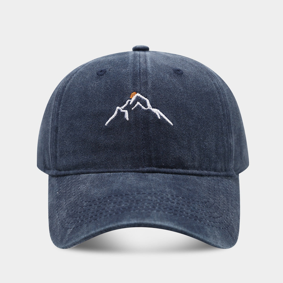 New Mountain Peak Sunset Embroidered Washed Baseball Cap