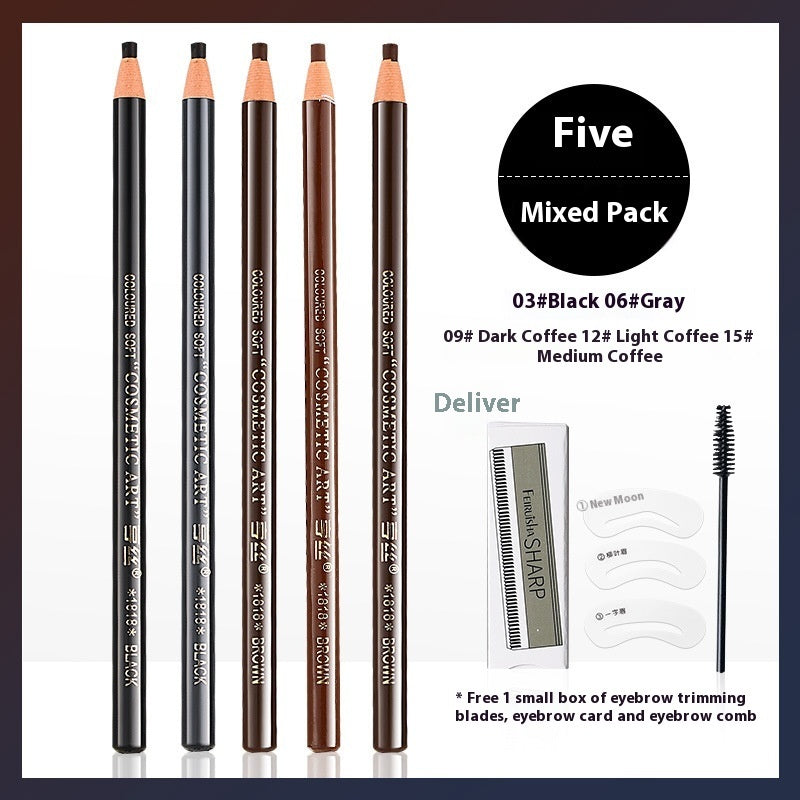 Line Drawing Waterproof Sweat-proof Non-fading Brushed Natural Eyebrow Pencil