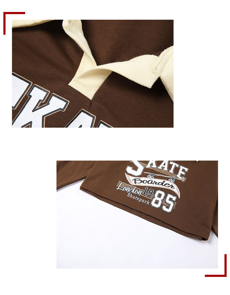 Retro Street Style Personalized Letter Print Lapel Pullover Sweater