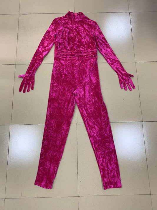 Rose Rød Halv Rullekrave Jumpsuit Sæt