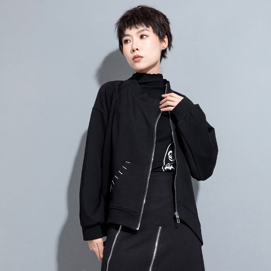 Spring And Autumn Casual Short Coat Irregular With Personality