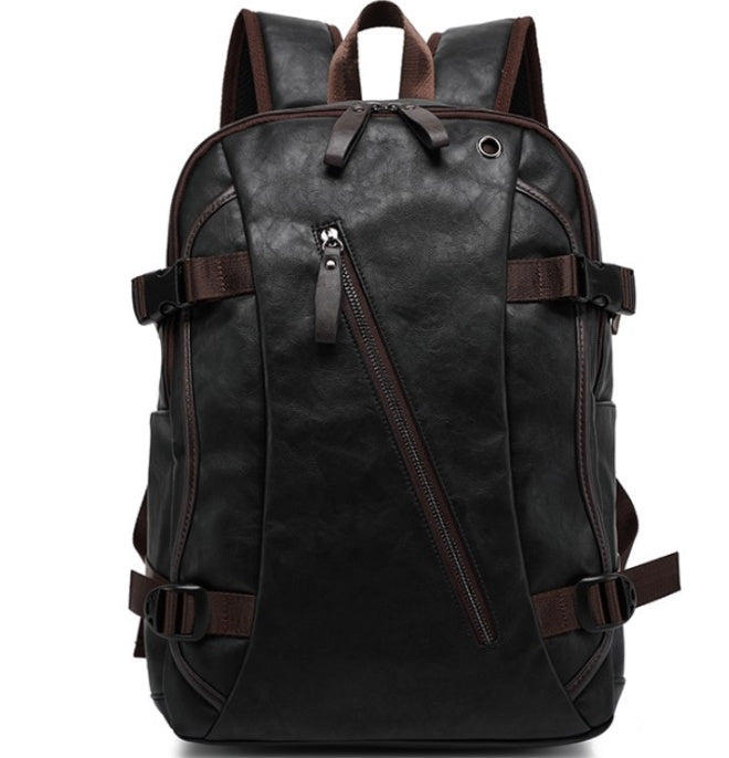 New Men's Backpack Fashion Style Leather Middle School Bag Men's Bag