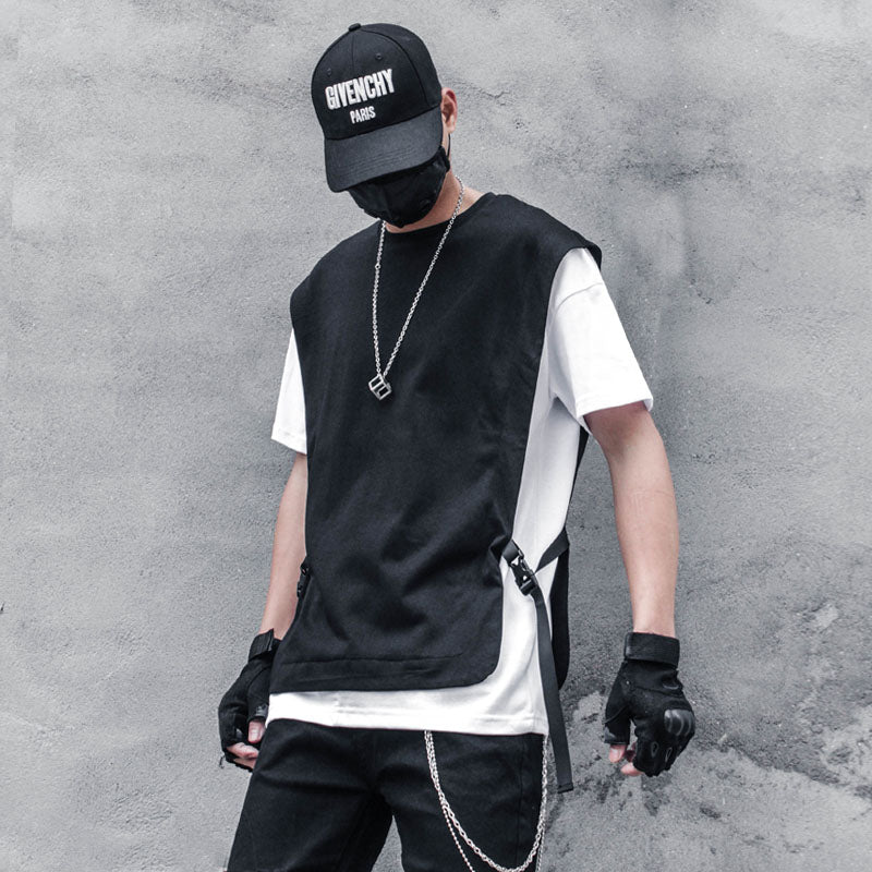 Summer Men's Short-sleeved T-shirt With Round Neck Streamers