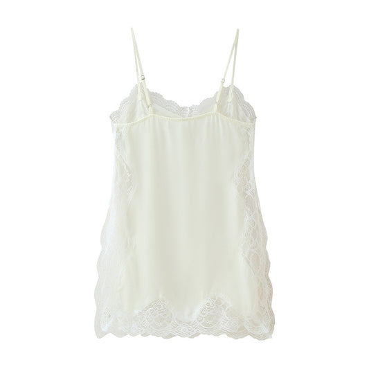 Sexy Pure Style Lace Patchwork Slit Sling