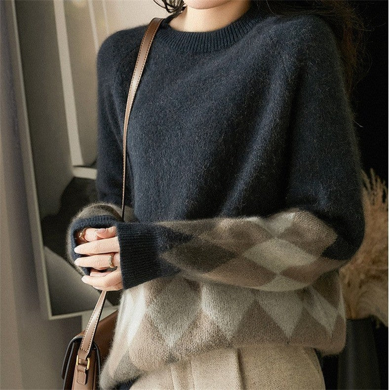 Fashionable Slim-fit Knitwear Retro Autumn Winter Red