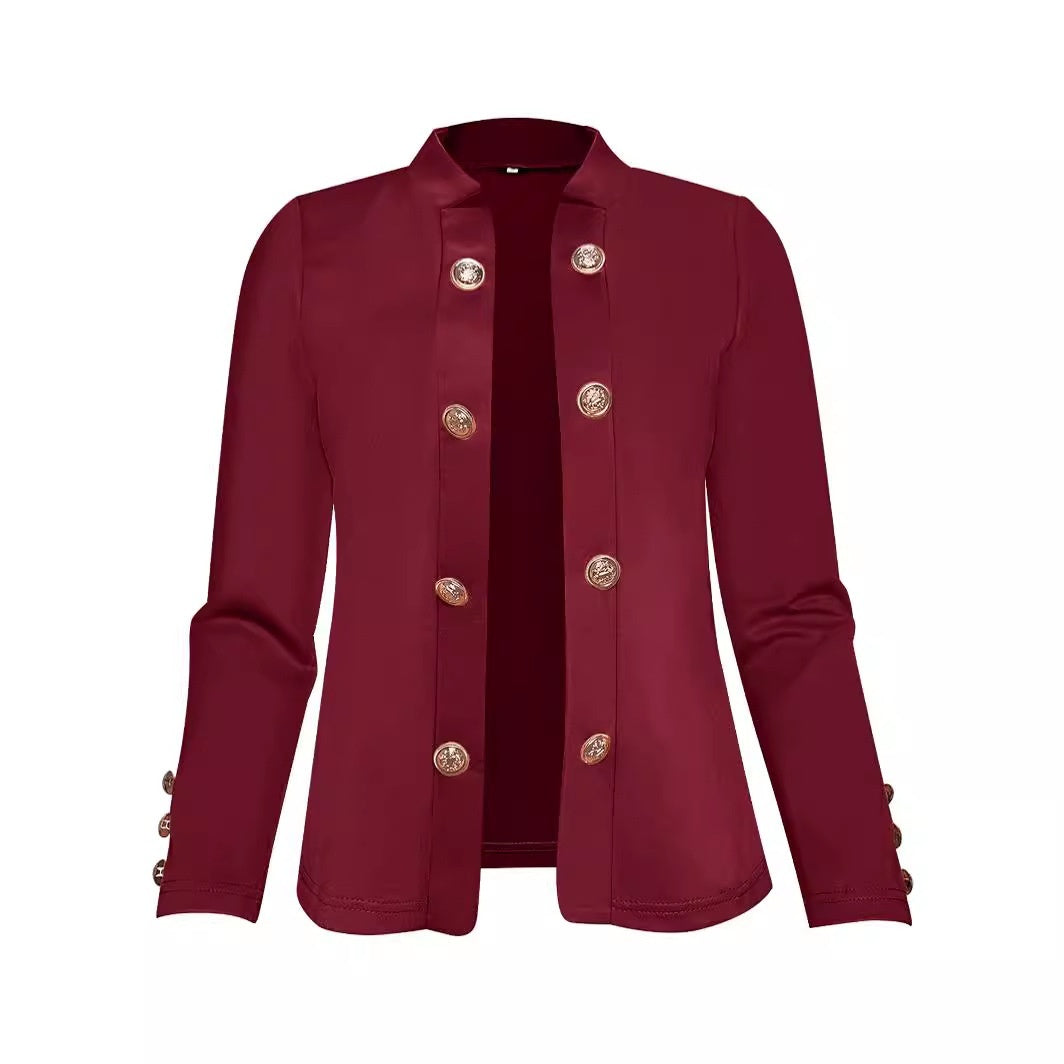 Dame Manchetknap Lille Suit Dobbelt Spænde Cardigan Top