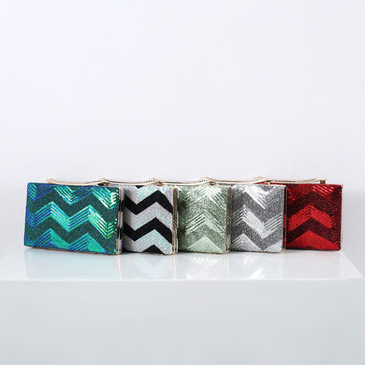 Women's Fashion Sequin Water Ripple Dinner Bag