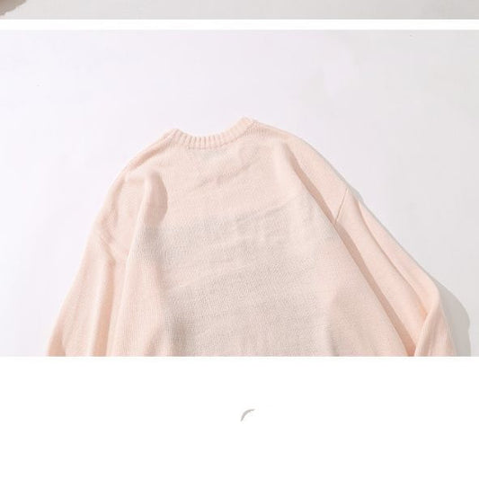 Strikket Sweater Herre Ins Tide Brand Rundhals Sweater
