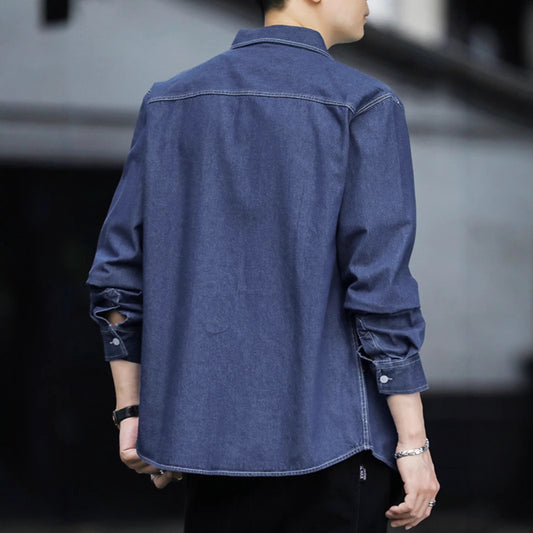 Men's Denim Long Sleeve Shirt Casual