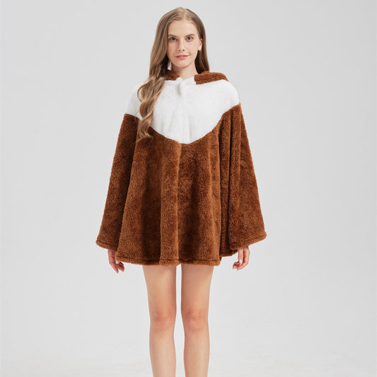 Animal-themed Lazy Cape Hooded Plush Cloak