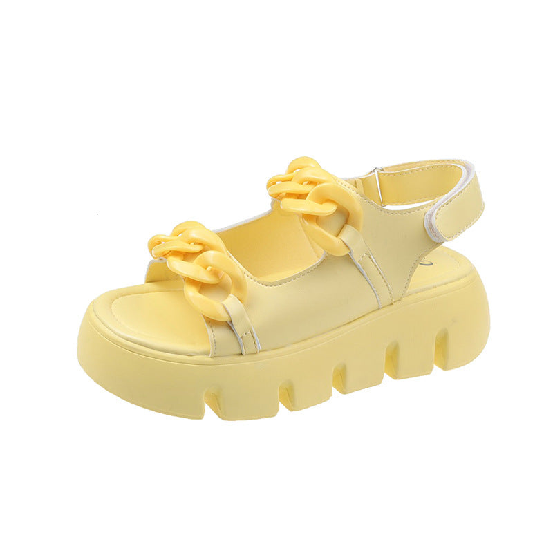Mid-heel Low-heeled Women's Shoes With Thick Soles