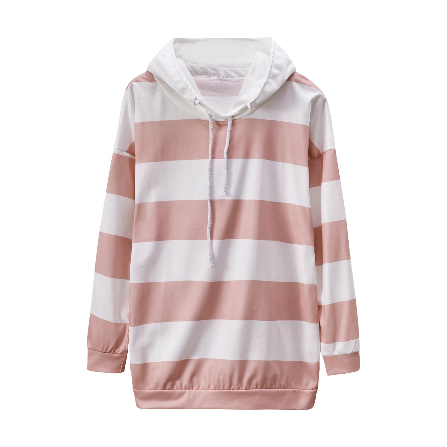 Langærmet stribet tynd sweater til damer