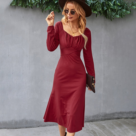 Solid Color Bottoming Skirt French Romance