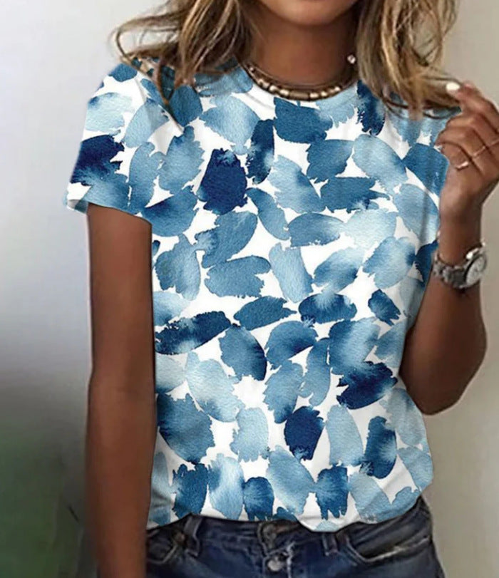 Round Neck Women's Short-sleeved T-shirt Loose Casual