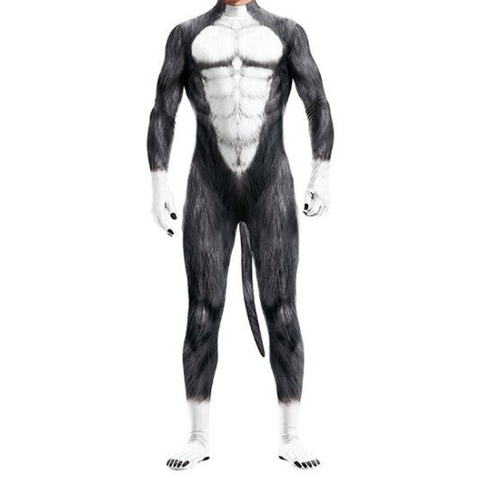 3D Printed Animal Couple Performance One-piece Tights