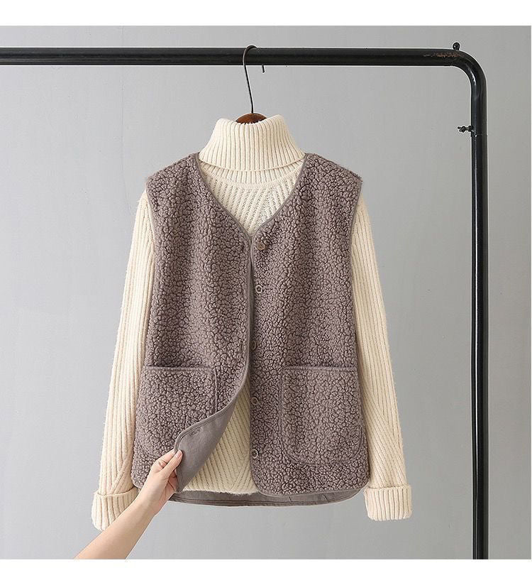 Version Fur Vest Granule Fleece Shoulder Jacket