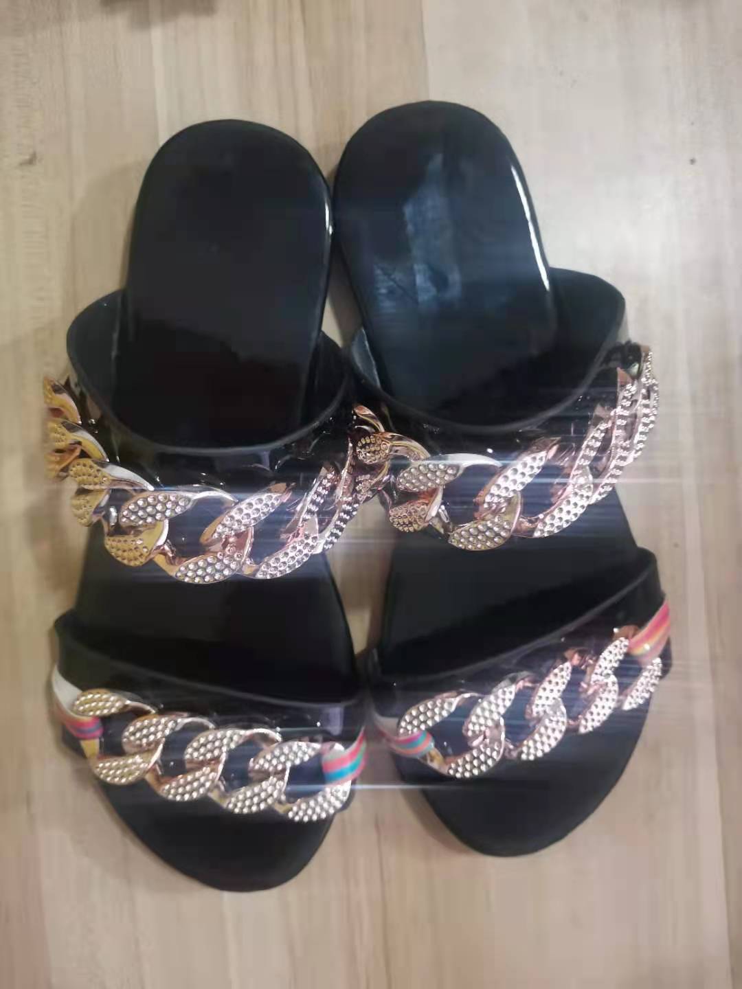 Nye store modeslip-on sandaler med kæde til kvinder Afrika Amazon