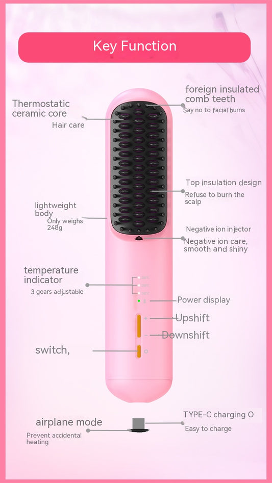 Wireless Charging Straight Comb Portable Usb