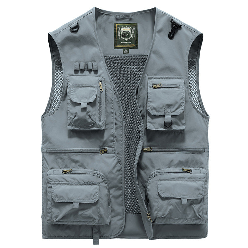 14 Pockets Summer New Men US Tactical Hiking Fishing Vest Mens Photographer Waistcoat Mesh Cargo Sleeveless Jacket Tool Vest