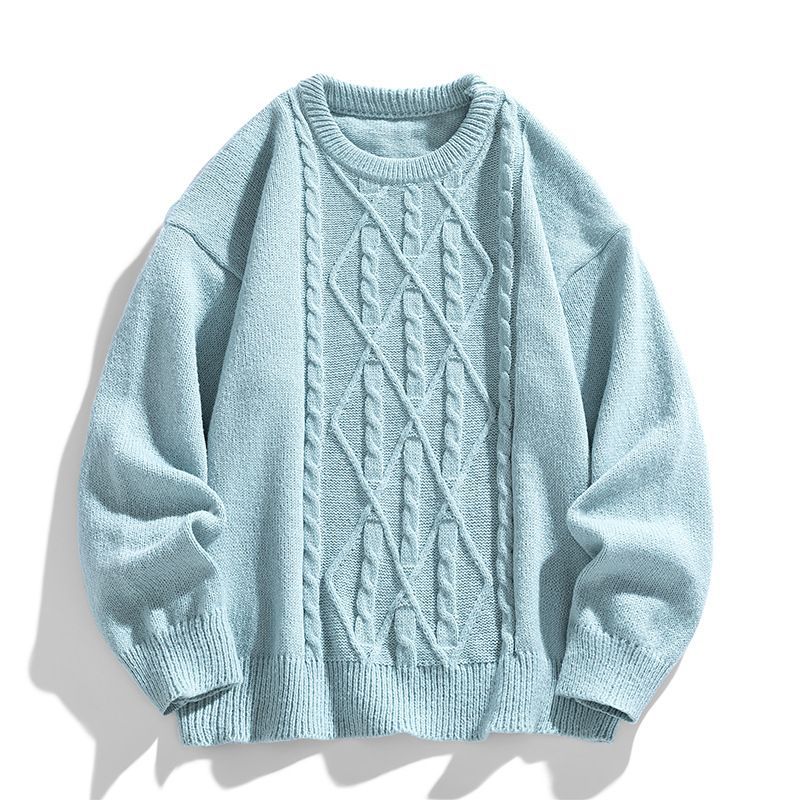 Twist Stripes Pullover Bottoming Shirt Autumn And Winter Furry Sweater