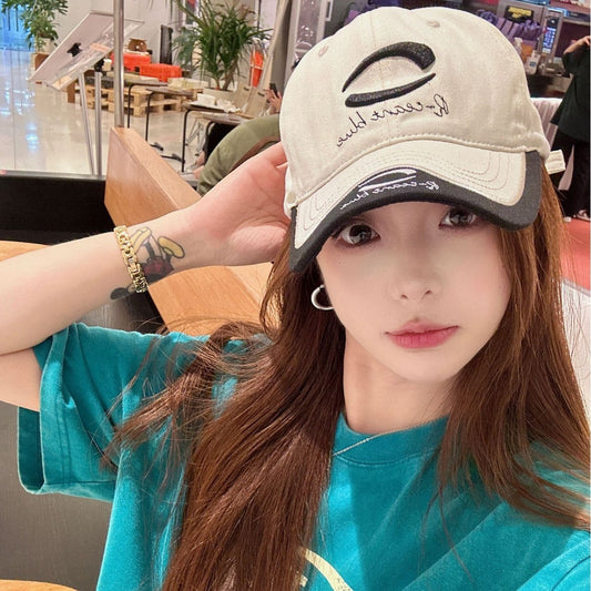 Patchwork Color Big Head Circumference Baseball Cap Outdoor Embroidered Sun Protection Sun Hat