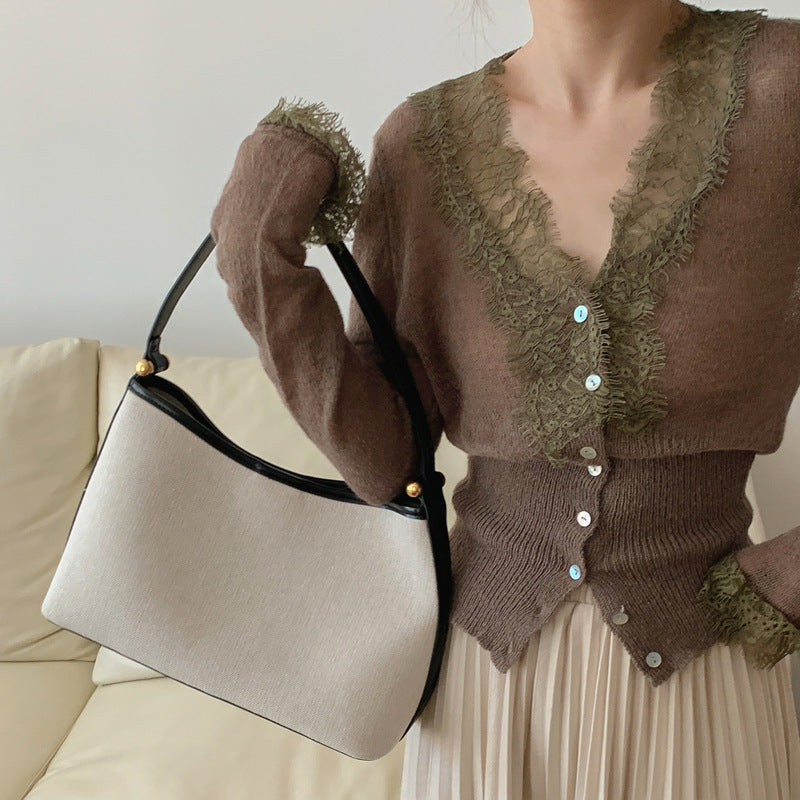 Spring New Arrival Lace Sophisticated Knit Top With A Luxe Texture