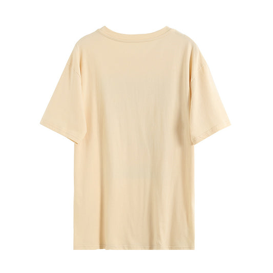 Casual Loose Crew Neck Printed Short Sleeve