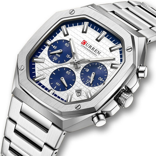 Unisex Small Dial Six-Hand Multi-Function Waterproof Calendar Couples Watch For Men