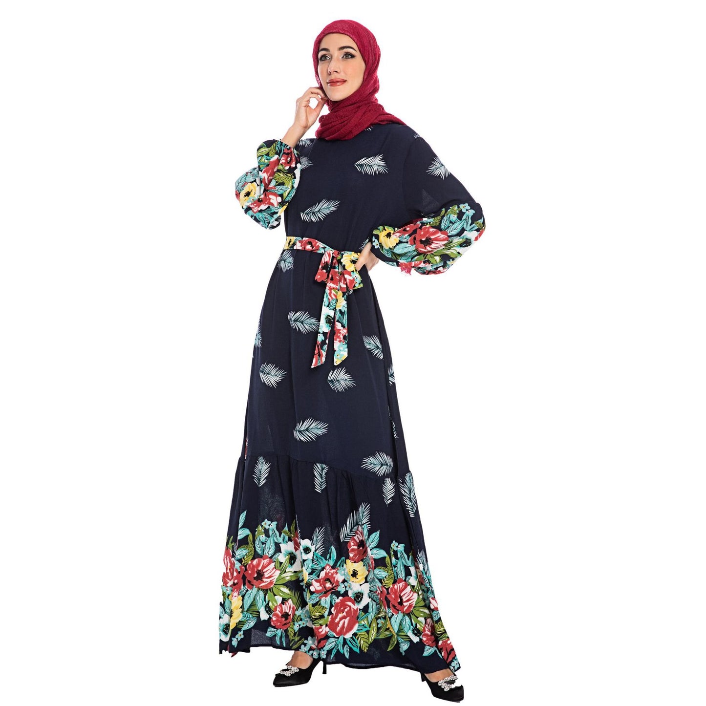 European And American Large Swing Loose Print Dress